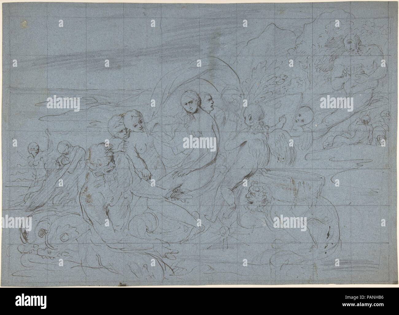 Der Triumph der Galatea. Artist: Pietro Testa (Italienisch, Lucca 1612-1650 Rom). Abmessungen: 10-11/16 x 14-15/16 in. (27,1 x 37,9 cm). Datum: 1612-50. Museum: Metropolitan Museum of Art, New York, USA. Stockfoto