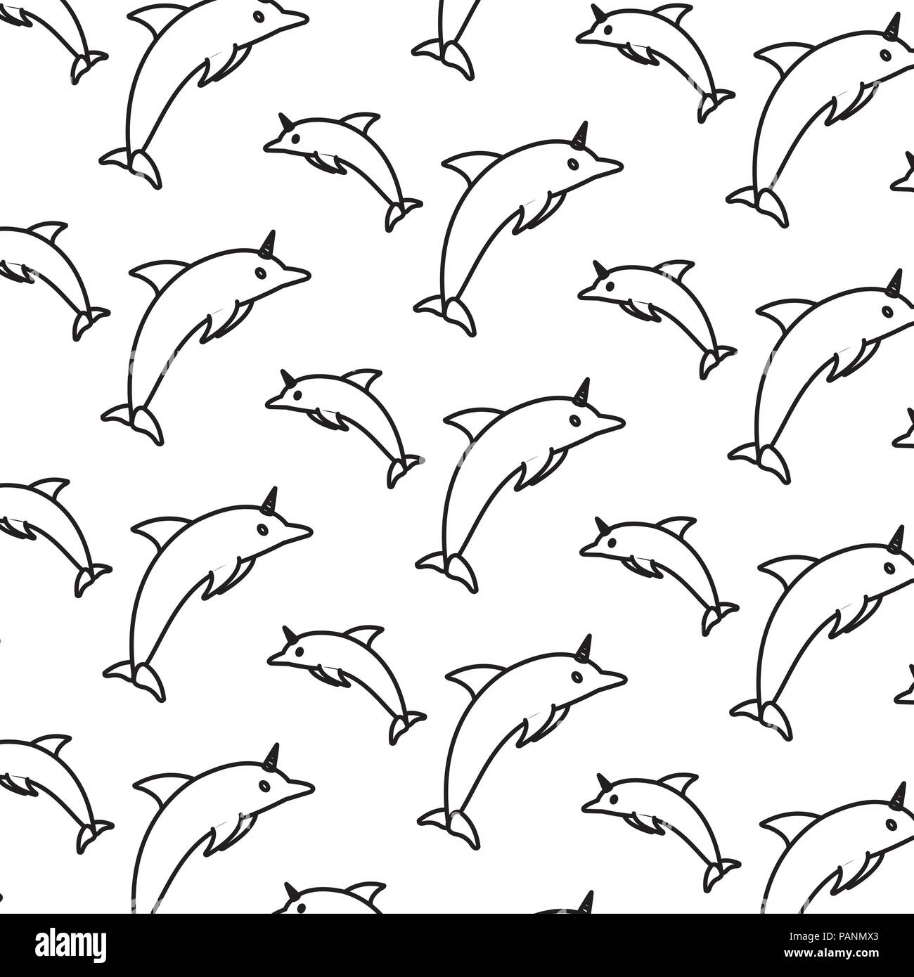 Linie Schönheit dolphin Animal wildlife Hintergrund Stock Vektor