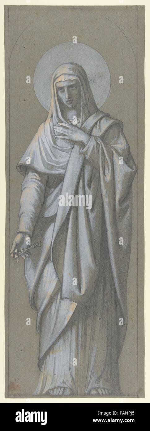 Mater Dolorosa. Artist: Camille-Auguste Gastine (Französisch, Paris 1819-1867 Paris). Abmessungen: 17 13/16 x 6 5/16 in. (45,2 x 16,1 cm). Datum: 1835-67. Museum: Metropolitan Museum of Art, New York, USA. Stockfoto