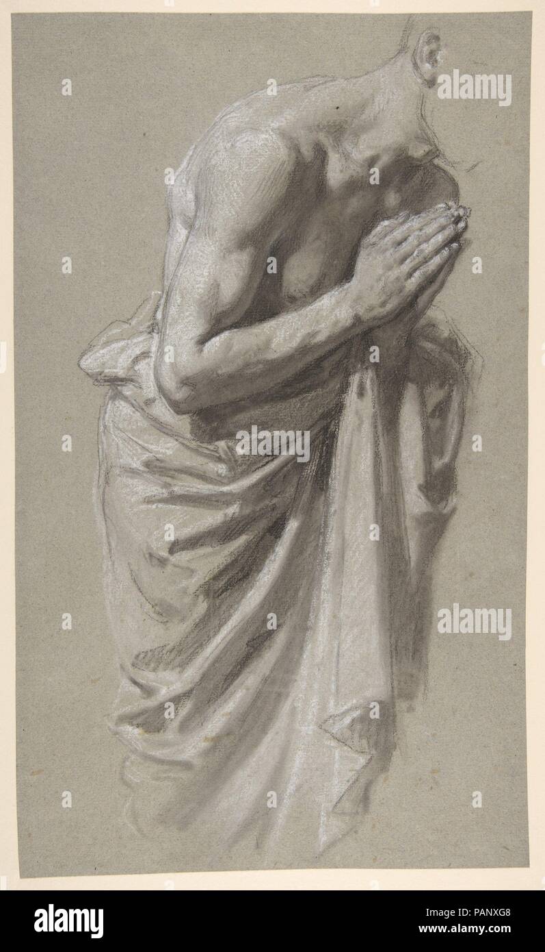 Studie für Clovis (Mitte registrieren; Studie für die Wandmalereien in der Kapelle Saint Remi, Sainte-Clotilde, Paris, 1858). Artist: Isidore Pils (Französisch, Paris 1813/15-1875 Douarnenez). Abmessungen: 15 1/16 x 9 1/8 in. (38,4 x 23,1 cm). Datum: 19. Museum: Metropolitan Museum of Art, New York, USA. Stockfoto
