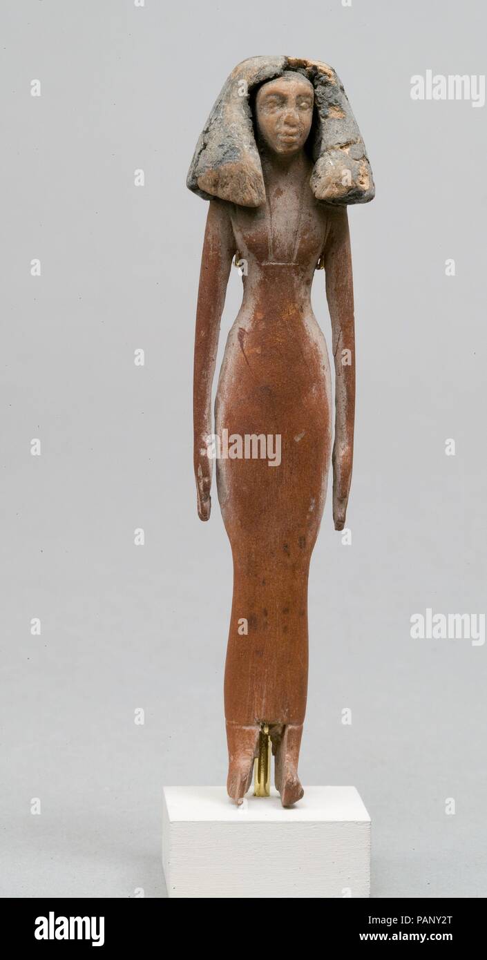 Statuette der Frau. Abmessungen: h. 10,1 cm (4 in). Dynastie: Dynasty 12-13. Datum: Ca. 1981-1640 v. Chr.. Museum: Metropolitan Museum of Art, New York, USA. Stockfoto