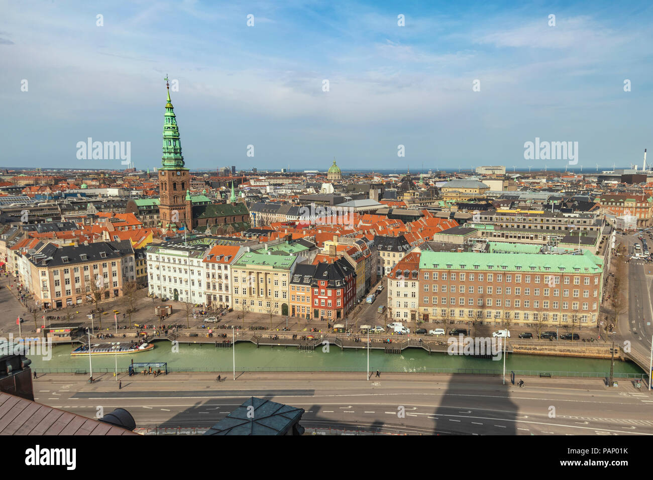 Luftbild Skyline der Stadt Kopenhagen, Kopenhagen, Dänemark Stockfoto