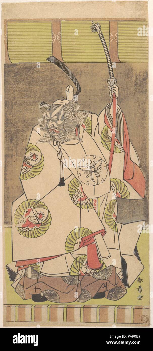 Kabuki Schauspieler Ichikawa Danjuro IV. Artist: Shunsho Katsukawa (Japanisch, 1726-1792). Kultur: Japan. Abmessungen: 12 31/32 x 5 13/16-in. (33,0 x 14,8 cm). Datum: 12. Monat 1771. Museum: Metropolitan Museum of Art, New York, USA. Stockfoto