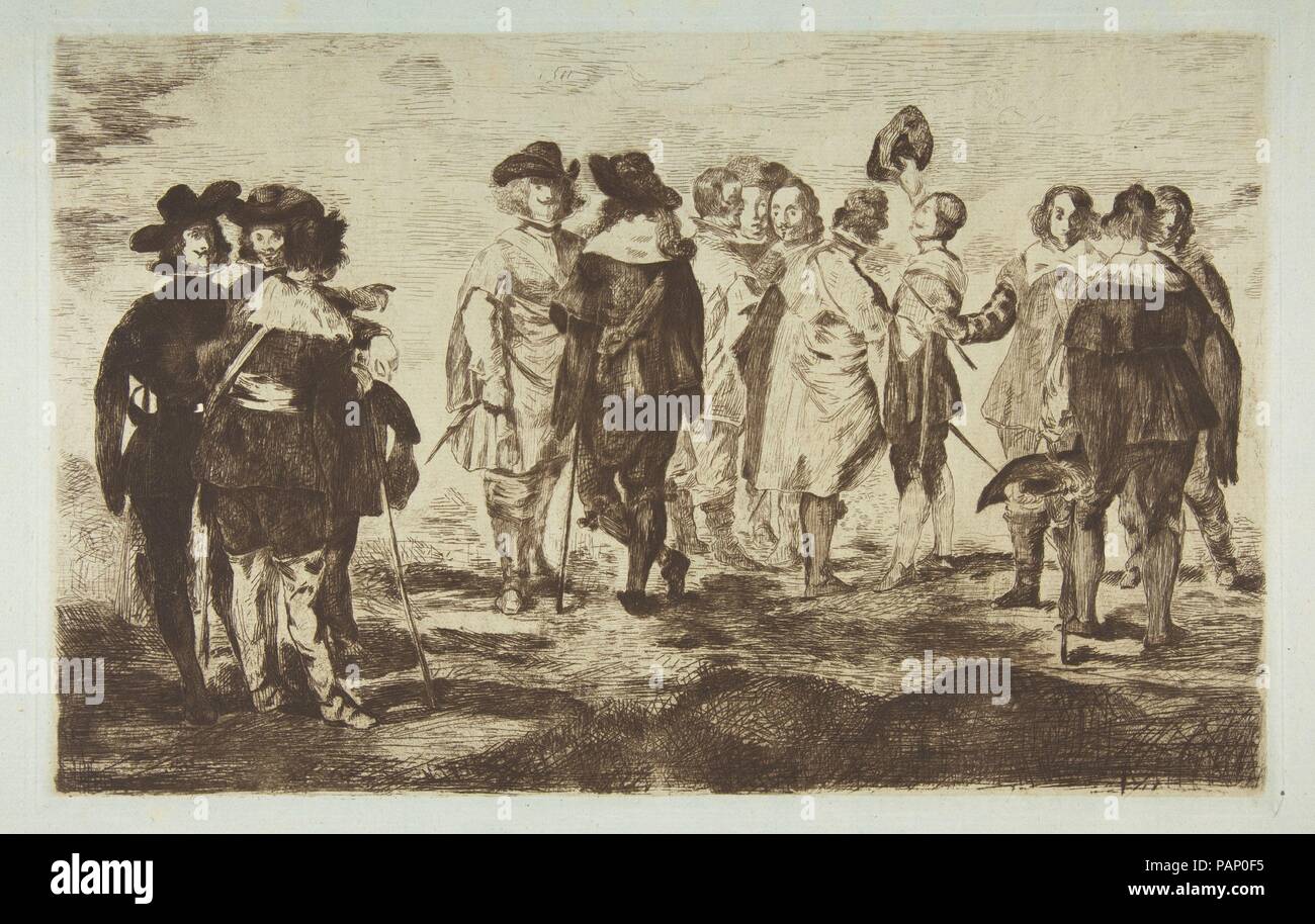 Die kleinen Kavaliere, nach "Velázquez'. Artist: Édouard Manet (Französisch, Paris 1832-1883 Paris). Abmessungen: platel: 9 7/8 x 15 5/16 in. (25,1 x 38,9 cm) Blatt: 13 5/8 x 17 7/8 in. (34,6 x 45,4 cm). Serie/Portfolio: strölin Edition von 1905. Datum: 1861-62. Museum: Metropolitan Museum of Art, New York, USA. Stockfoto