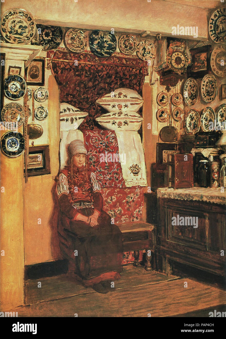 Xavier Mellery - Interieur op het Eiland Marken Stockfoto