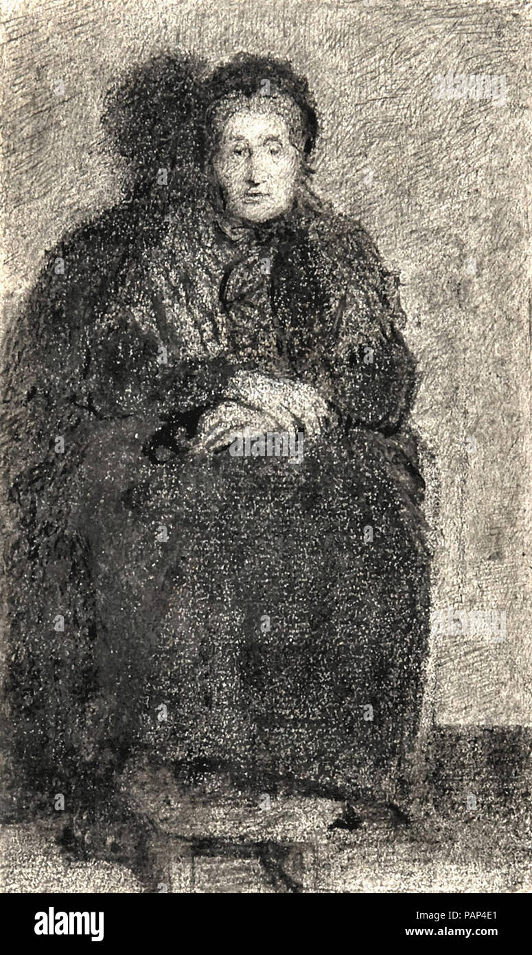 Xavier mellery-Vieille Femme Assise Stockfoto