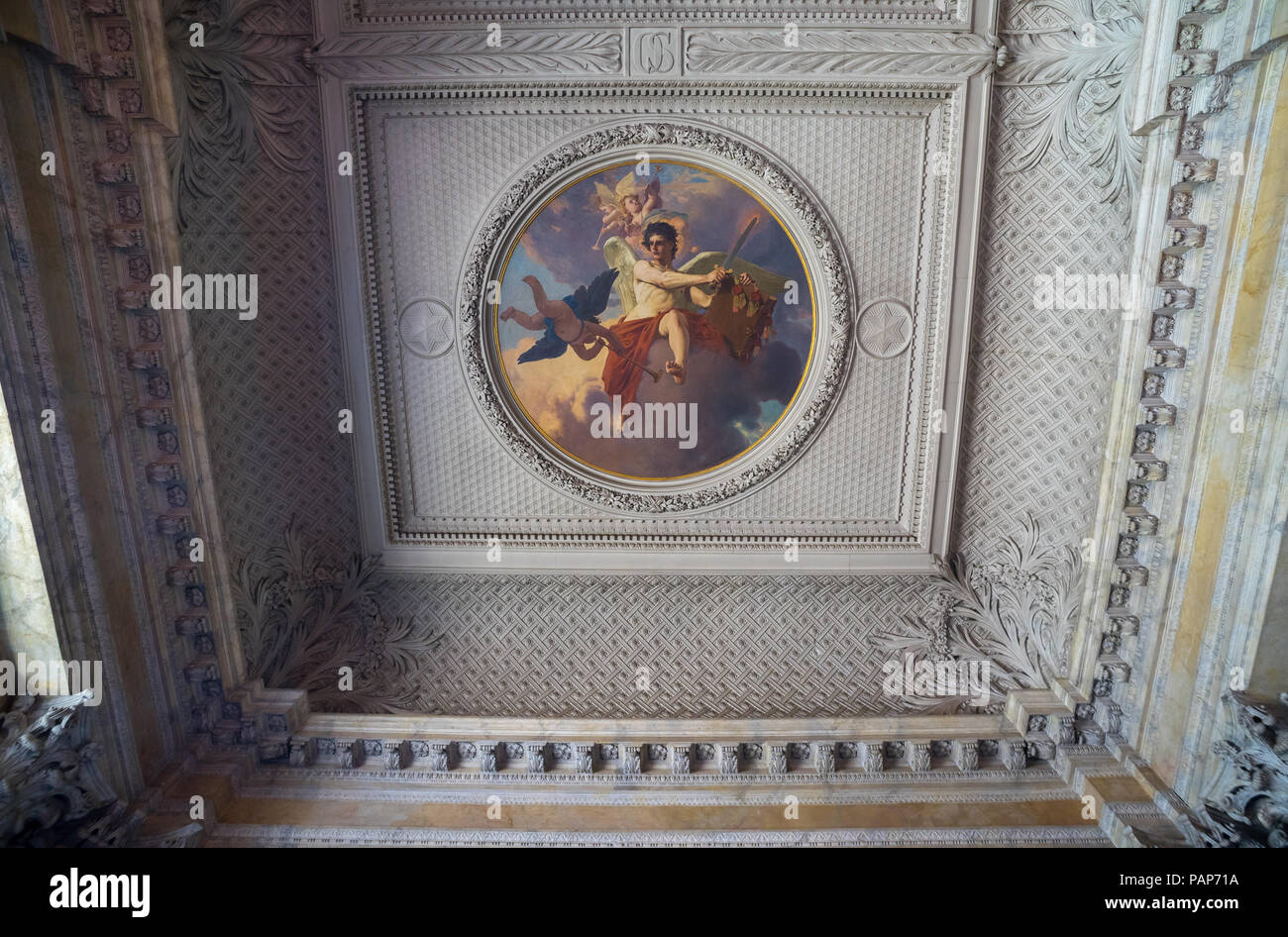 Decke Detail in der westlichen Treppe des Stockholm Palace Stockfoto