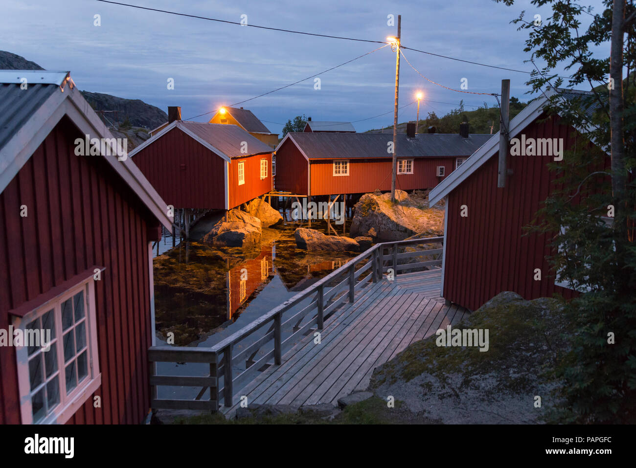 Dorf Nusfjord, Lofoten, Norwegen Stockfoto