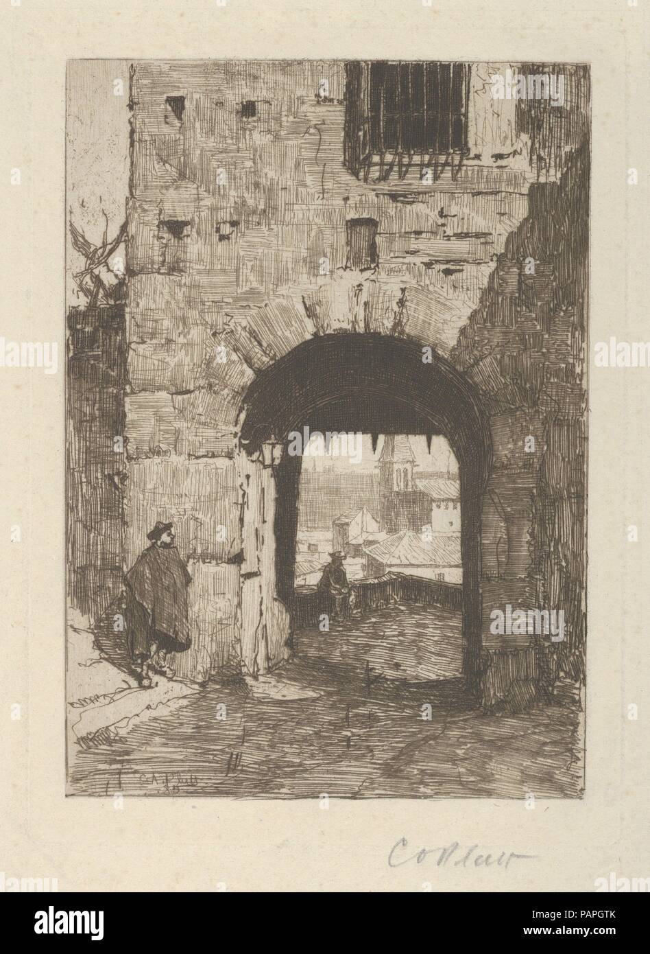 Toledo. Künstler: Charles Adams Platt (American, New York 1861-1933). Abmessungen: Platte: 6 1/2 x 4 11/16 in. (16,5 x 11,9 cm) Blatt: 11 x 7 1/8 in. (27,9 x 18,1 cm). Datum: 1885. Museum: Metropolitan Museum of Art, New York, USA. Stockfoto