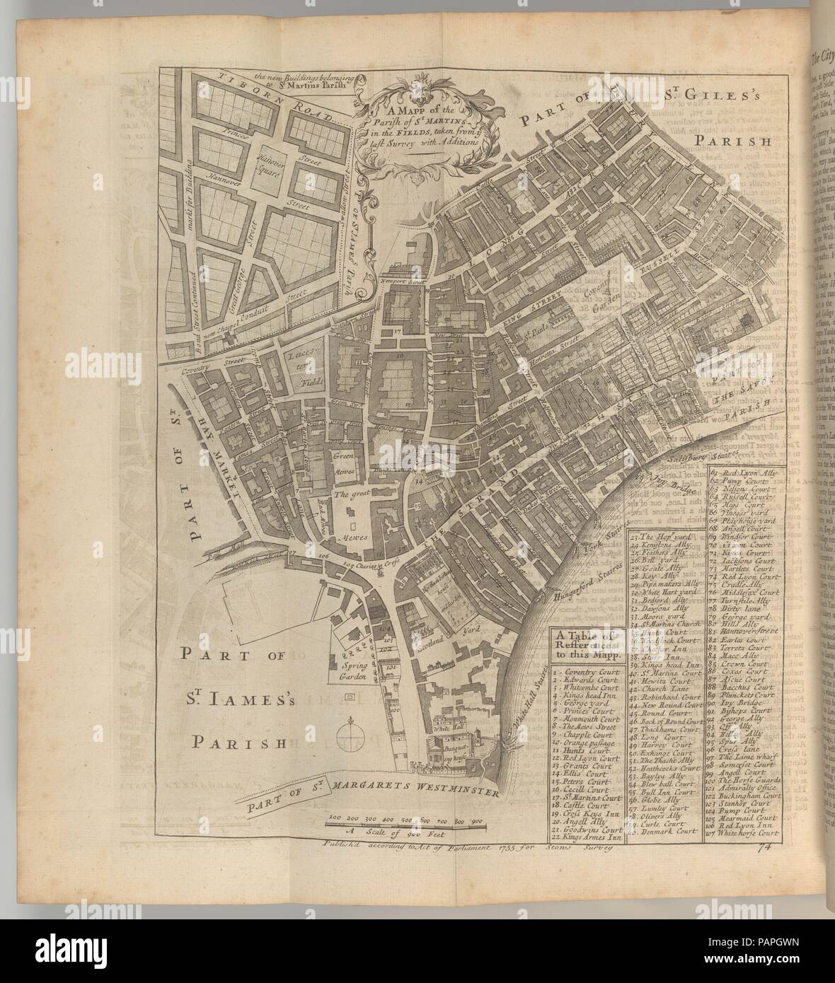 Eine Übersicht über die Städte London und Westminster und der Stadtteil Southwark auf den ersten im Jahr 1698 (d. h. schriftliche 1598).. Korrigiert, verbessert, und sehr viel im Jahr 1720 erweiterten von John Strype. Autor: John Stow (British, 1525?-1605). Herausgeber: Johannes Strype (British, 1643-1737). Herausgeber: W. Innys, J. Richardson, C. Bathhurst (London). Datum: 1754-55. Museum: Metropolitan Museum of Art, New York, USA. Stockfoto