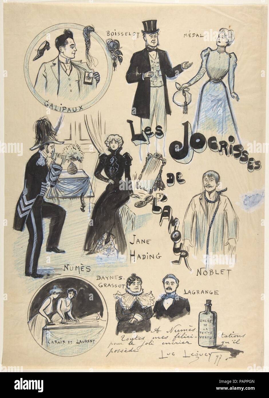 Les Jocrisses de L'Amour. Artist: Luc Leguey (Französisch, geboren in Paris, 1876). Abmessungen: 16 5/16 x 12 1/8 in. (41,5 x 30,8 cm). Datum: 1897. Museum: Metropolitan Museum of Art, New York, USA. Stockfoto