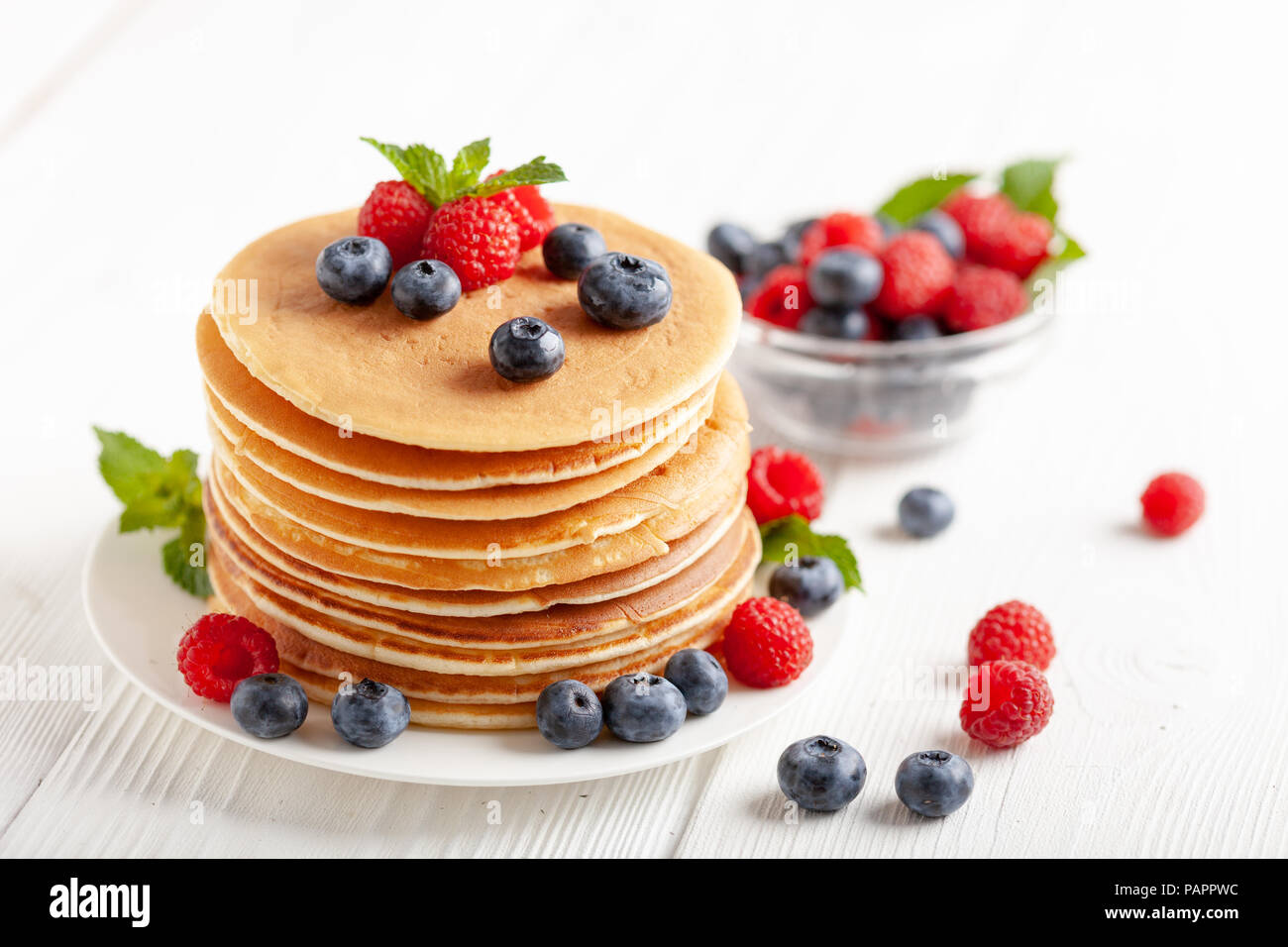 American Blueberry Pancakes Stockfoto