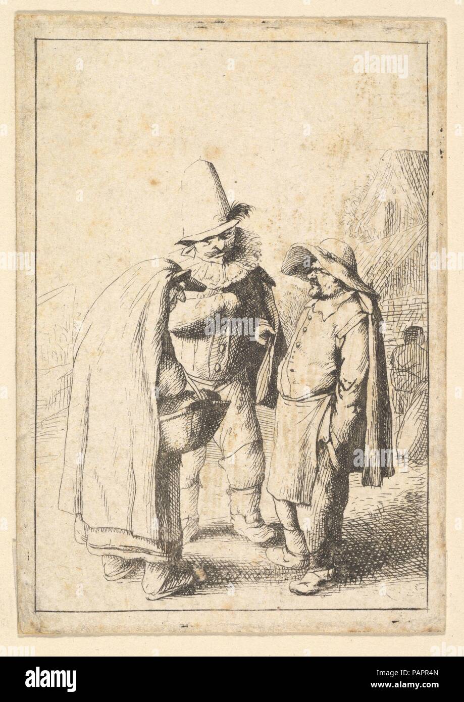 Grotesken Figuren. Artist: Nach: Adriaen van Ostade (Niederländisch, Haarlem Haarlem 1610-1685). Maße: Blatt: 3 11/16 x 2 5/8 in. (9,4 × 6,6 cm). Datum: 1610-85. Museum: Metropolitan Museum of Art, New York, USA. Stockfoto