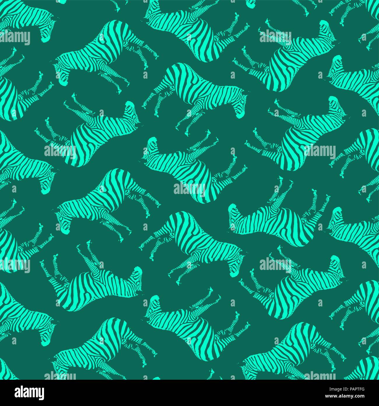 Vector Illustration: Semaless Muster mit sich wiederholenden Zebras. Stock Vektor