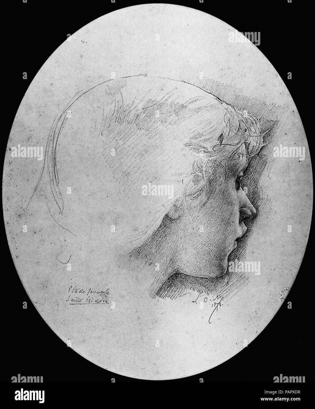 Merson Luc-Olivier-Studie für den Kopf eines Engels in Saint Isidore Stockfoto