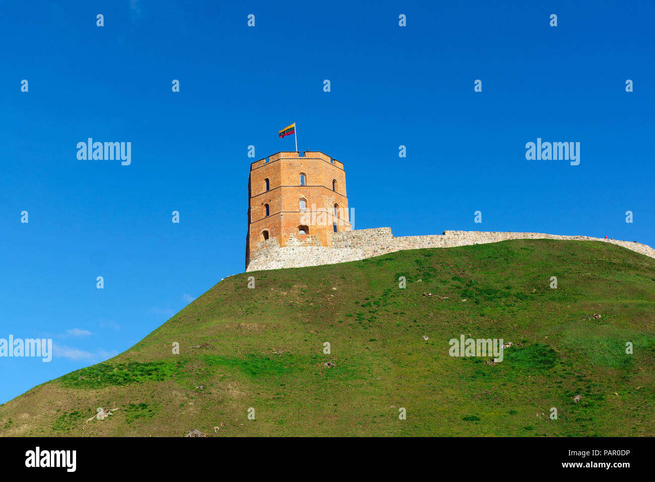 Vilnius, Litauen - 16. Oktober 2016: Vilnius ist eine touristische und kulturelle Zentrum von Litauen. Gediminas-Turm. Stockfoto