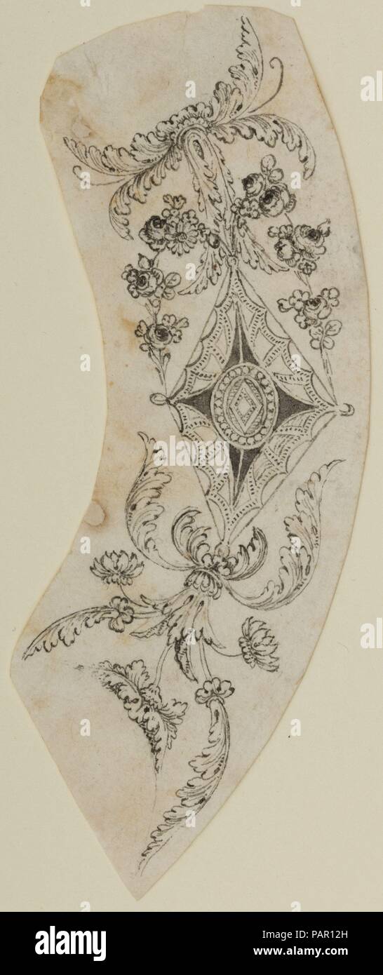 Design für die Dekoration von Feuerwaffen. Kultur: Französisch, Versailles. Designer: Workshop von Nicolas Noël Boutet (Französisch, Versailles und Paris, 1761-1833). Abmessungen: 4 1/2 x 1 3/4 in. (11,4 x 4,5 cm). Datum: Ca. 1797-1805. Museum: Metropolitan Museum of Art, New York, USA. Stockfoto