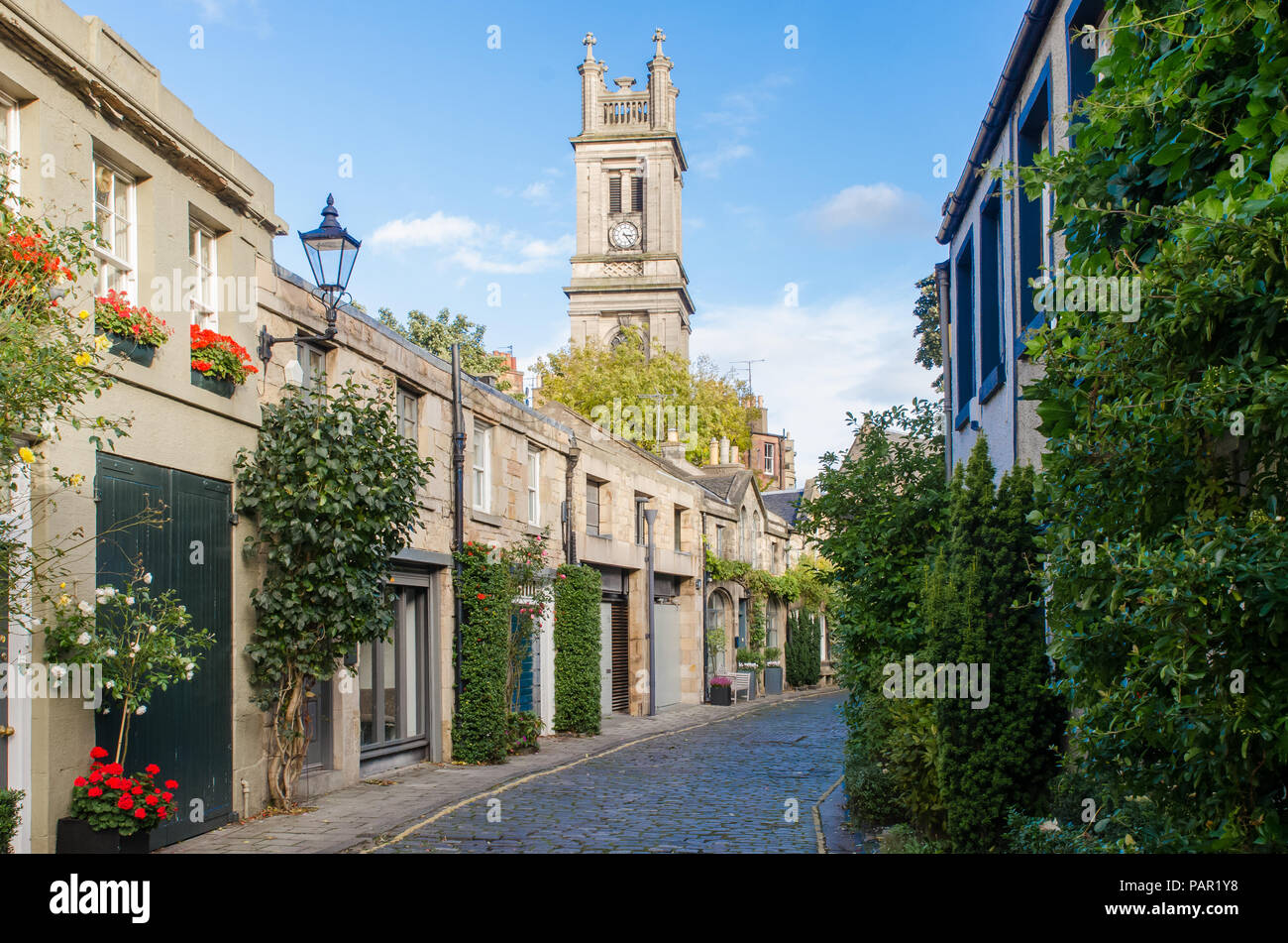 Zirkus Lane in Edinburgh. Stockfoto