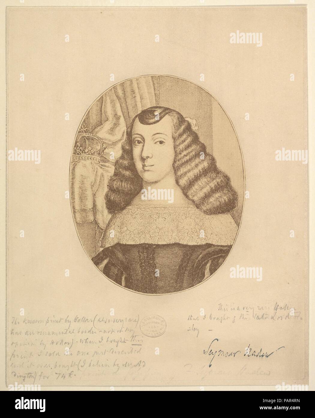 Catherine, Prinzessin von Portugal. Artist: Wenzel Hollar (Böhmische, Prag 1607-1677 London). Datum: 1661. Museum: Metropolitan Museum of Art, New York, USA. Stockfoto