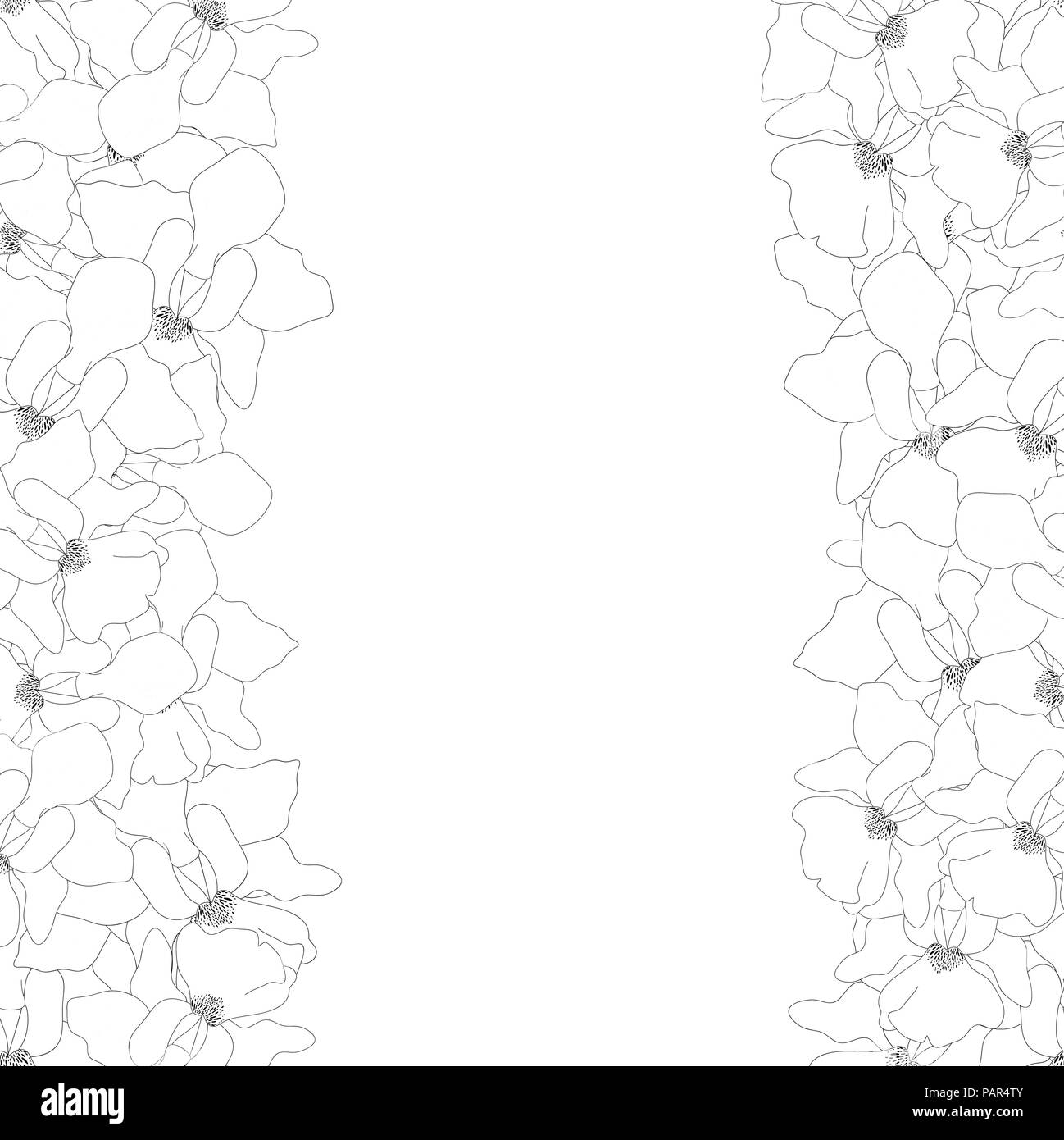 Vanda Miss Joaquim Orchid Umreißrand. Singapur nationale Blume. Vector Illustration. Stock Vektor