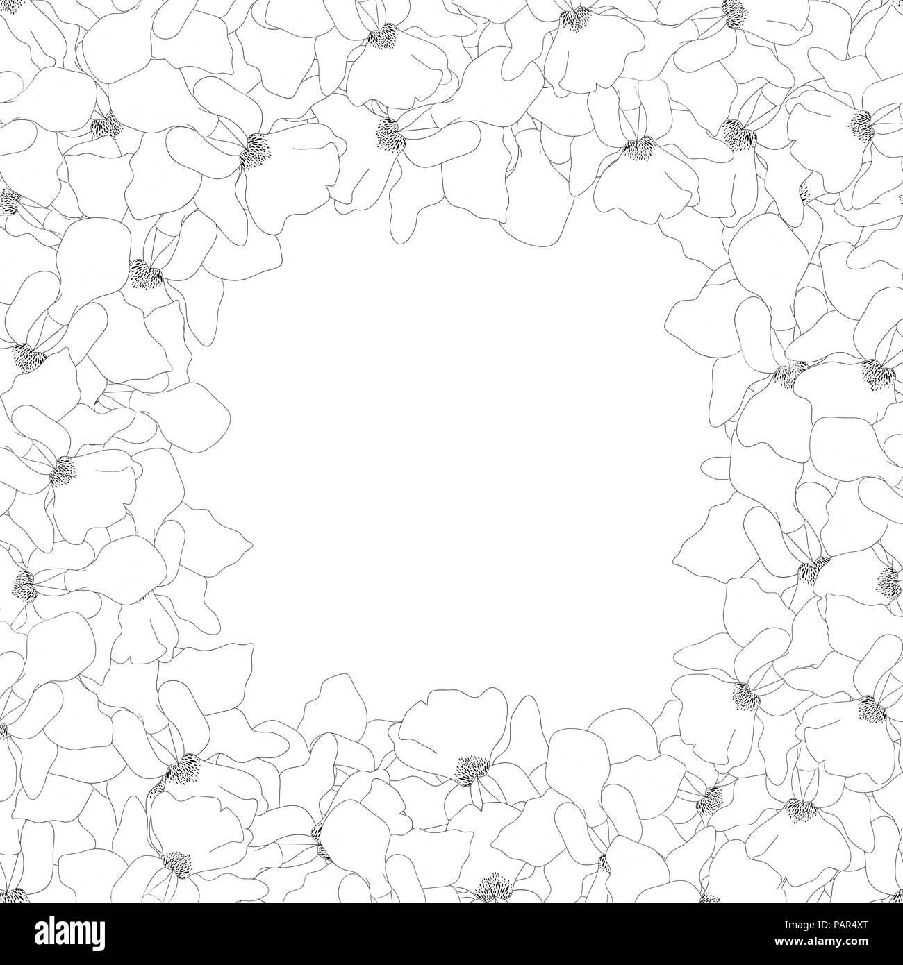 Vanda Miss Joaquim Orchid Umreißrand. Singapur nationale Blume. Vector Illustration. Stock Vektor