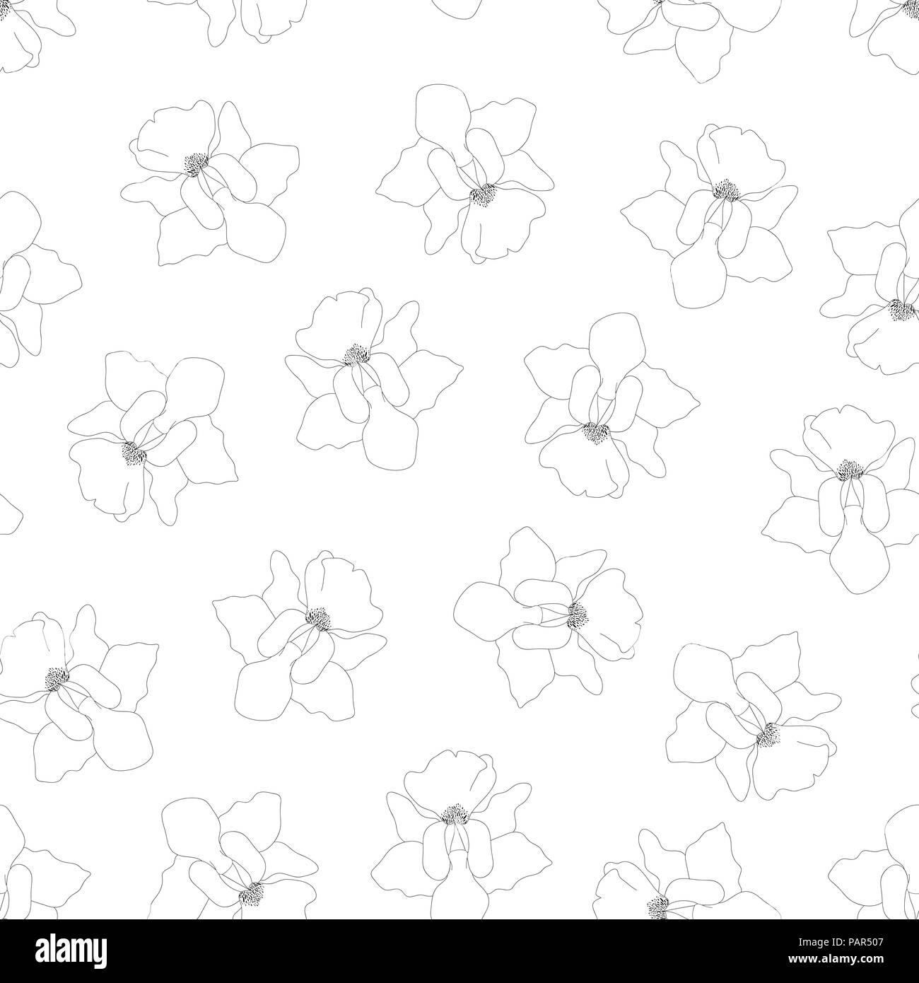 Vanda Miss Joaquim Orchid Umrisse auf weißem Hintergrund. Singapur nationale Blume. Vector Illustration. Stock Vektor