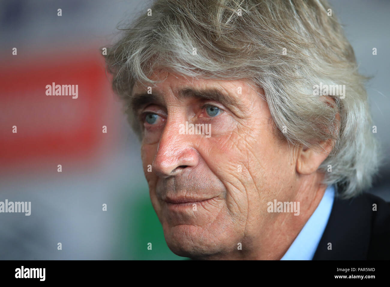 West Ham United manager Manuel Pellegrini während einer Pressekonferenz in der Londoner Stadion, London. Stockfoto