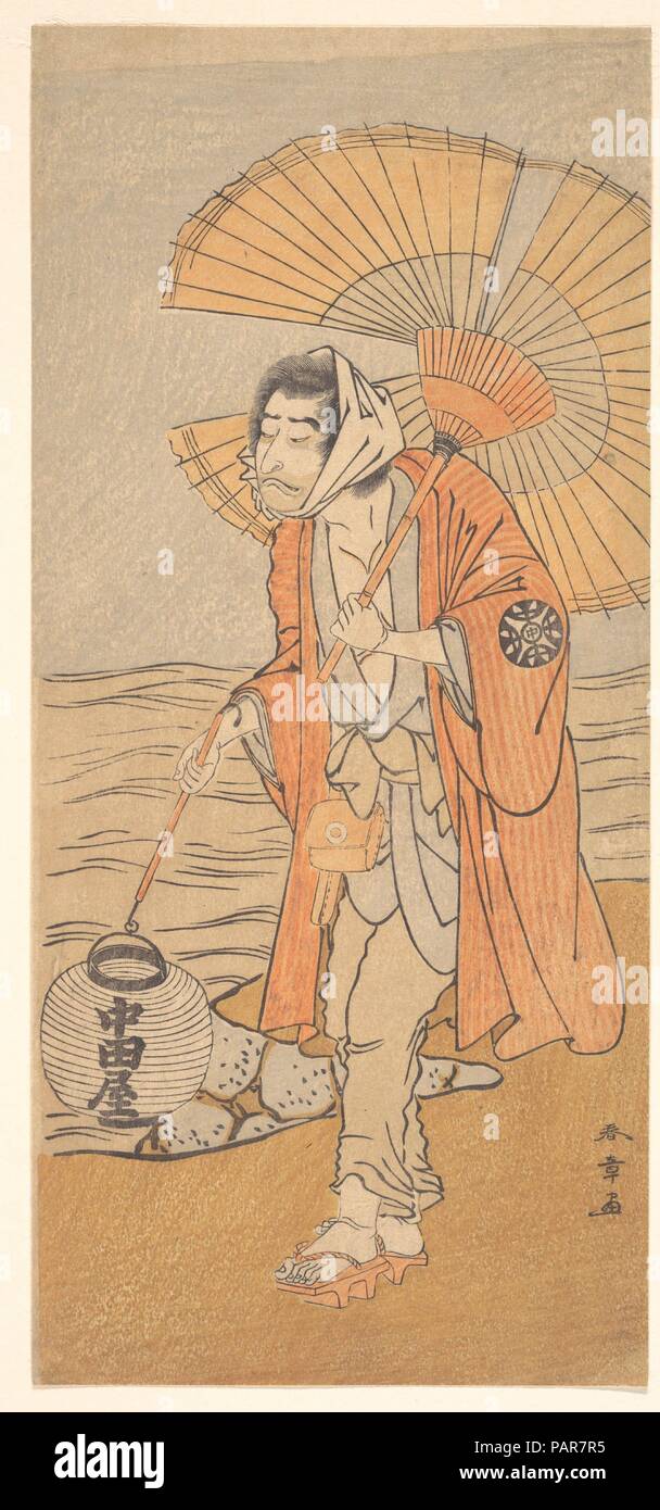 Der Schauspieler Nakamura Nakazo I. Artist: Shunsho Katsukawa (Japanisch, 1726-1792). Kultur: Japan. Abmessungen: 12 3/8 x 5 5/8 in. (31,4 x 14,3 cm). Datum: Ca. 1775. Museum: Metropolitan Museum of Art, New York, USA. Stockfoto