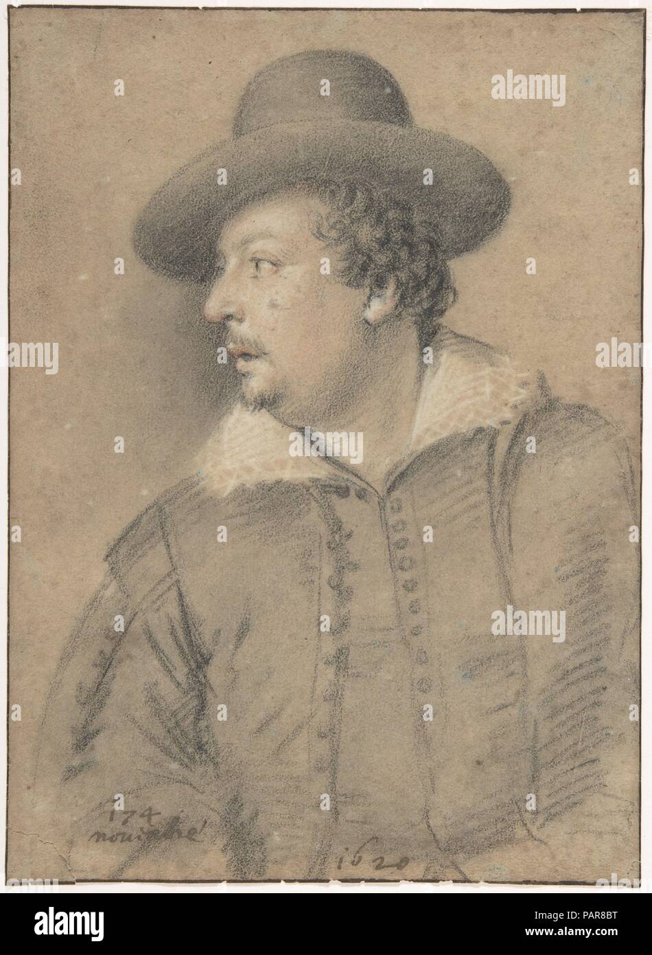 Porträt des Tommaso Salini (Ca. 1578-1630). Artist: Ottavio Leoni (Il Padovano) (Italienisch, Rom 1578-1630 Rom). Abmessungen: 8 7/8 x 6 7/16 in. (22,6 x 16,4 cm). Sitter: Porträt des Tommaso Salini (Italienisch, Rom Ca. 1575-1625 Rom). Datum: 1620. Museum: Metropolitan Museum of Art, New York, USA. Stockfoto