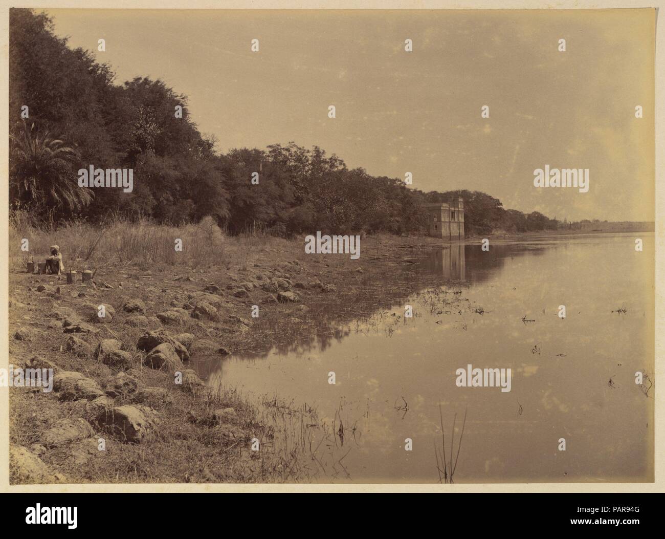 Sookh-Vilas Garten des Palastes. Artist: Lala Deen Dayal (Indisch, Sardhana 1844-1905). Abmessungen: Bild: 20,3 x 27,5 cm (8 x 10-13/16 in.) anbringen: 30 x 37,7 cm (11 13/16 x 14 13/16 in.). Datum: 1880-90. Museum: Metropolitan Museum of Art, New York, USA. Stockfoto