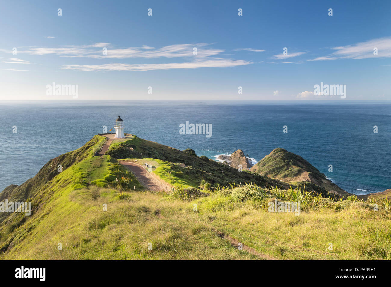 Leuchtturm am Cape Reinga, Northland, Nordinsel, Neuseeland Stockfoto