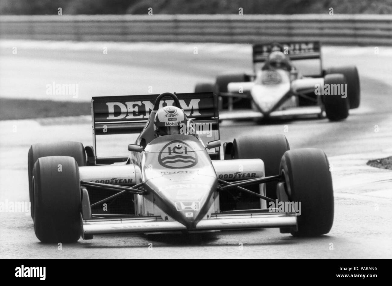 F1 1985 Nigel Mansell Williams, Honda, GP 1985 Stockfoto