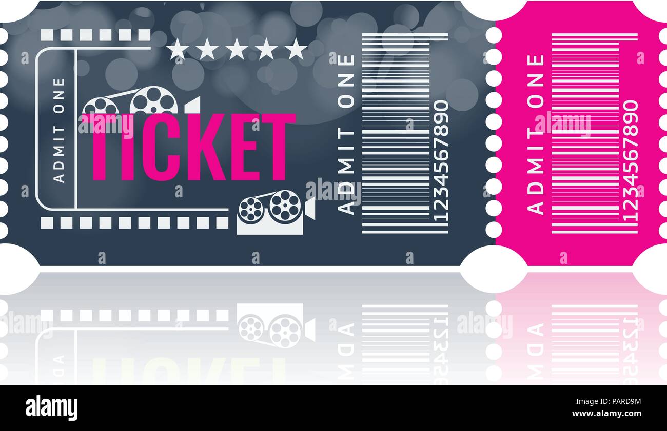 Kino ticket Beispiel- Template Design. Trendy Vektor. Stock Vektor