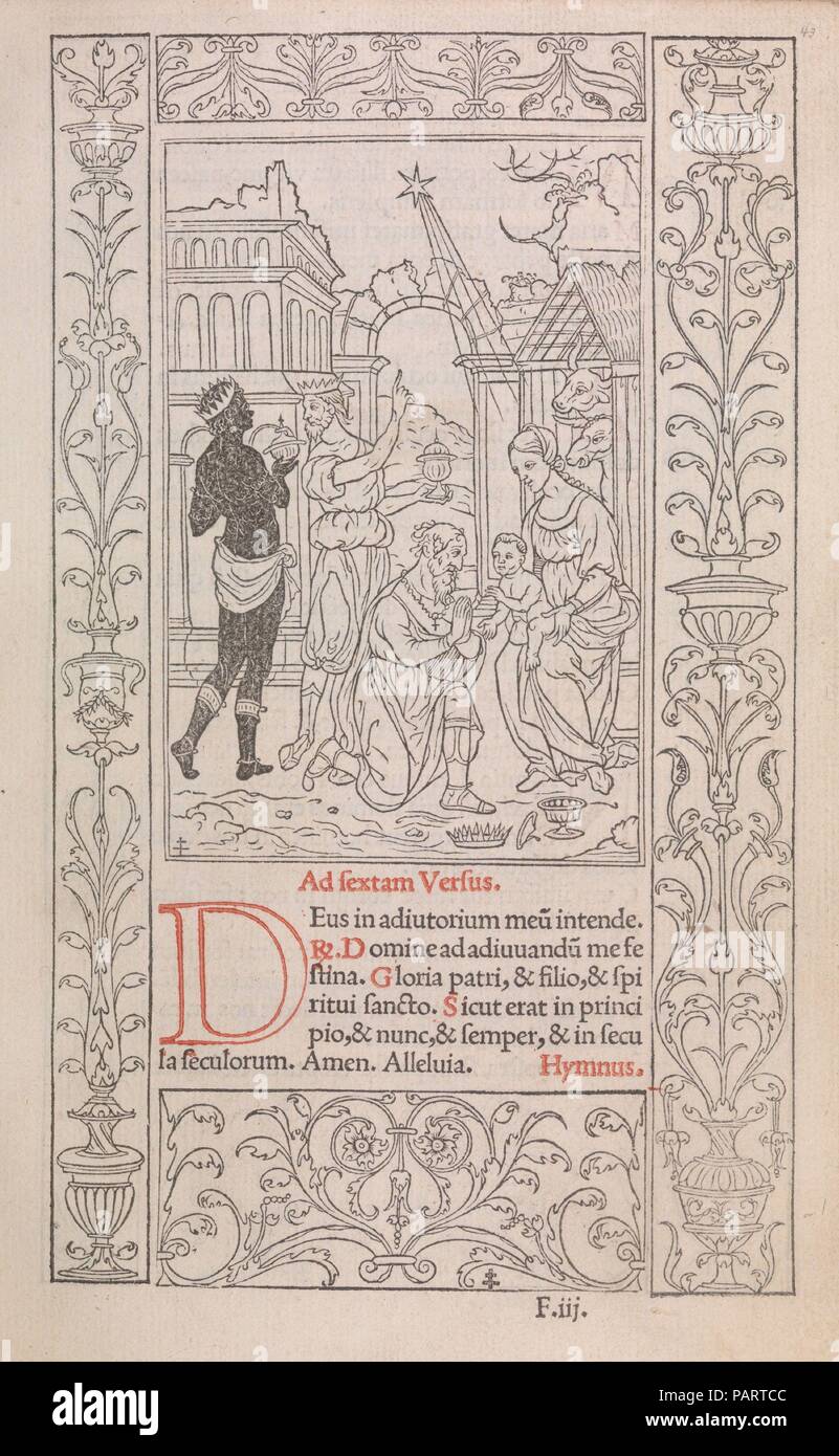 Horae in Loben. Beatiss. semper V.M. Thema: Geschrieben von Geofrey Tory (Französisch, Bourges 1480-1533 Paris). Herausgeber: Veröffentlicht von Simon de Colines (Französisch, aktive Paris, Ca. 1520-46), Paris. Datum: Januar 16, 1525. Museum: Metropolitan Museum of Art, New York, USA. Stockfoto