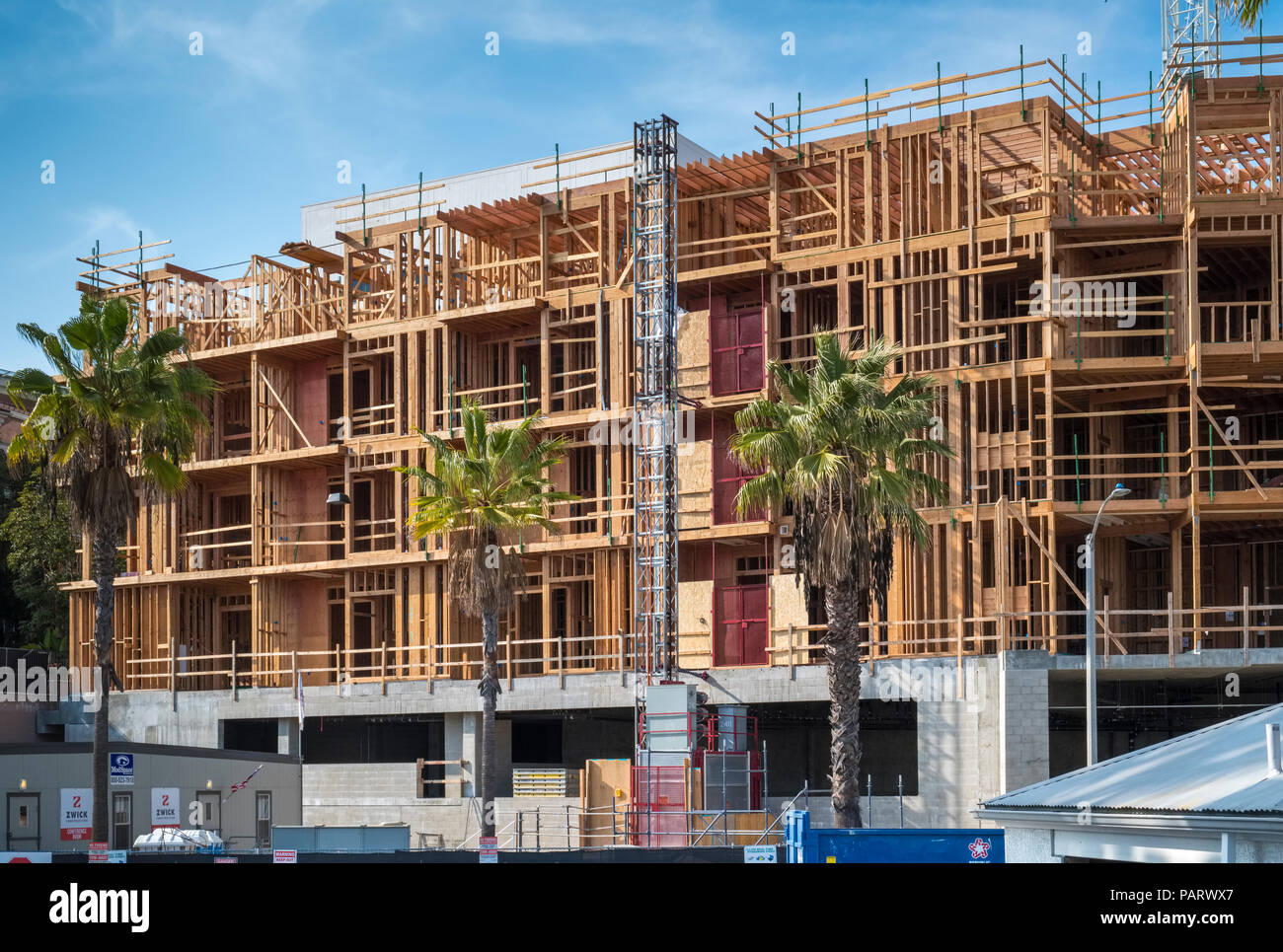 Apartments Baustelle in LA, Los Angeles, Kalifornien, USA Stockfoto