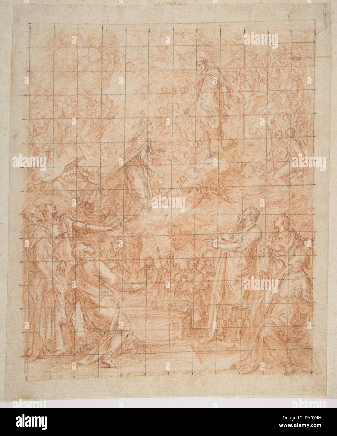 Die Himmelfahrt der Jungfrau. Artist: zugeschrieben, Bernardino Poccetti (Italienisch, San Marino di Valdelsa 1548-1612 Florenz). Abmessungen: 8-11/16 x 7-1/16-in. (22,0 x 18,0 cm). Datum: 1548-1612. Museum: Metropolitan Museum of Art, New York, USA. Stockfoto