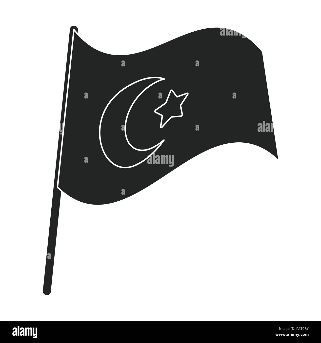 Flagge Der Turkei Symbol In Schwarz Auf Weissem Hintergrund Turkei Symbol Vektor Illustration Stock Vektorgrafik Alamy