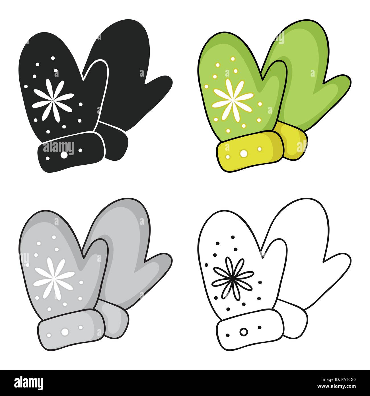 Handschuhe Symbol im Comic-stil auf weißem Hintergrund. Skigebiet symbol  Vektor Illustration Stock-Vektorgrafik - Alamy