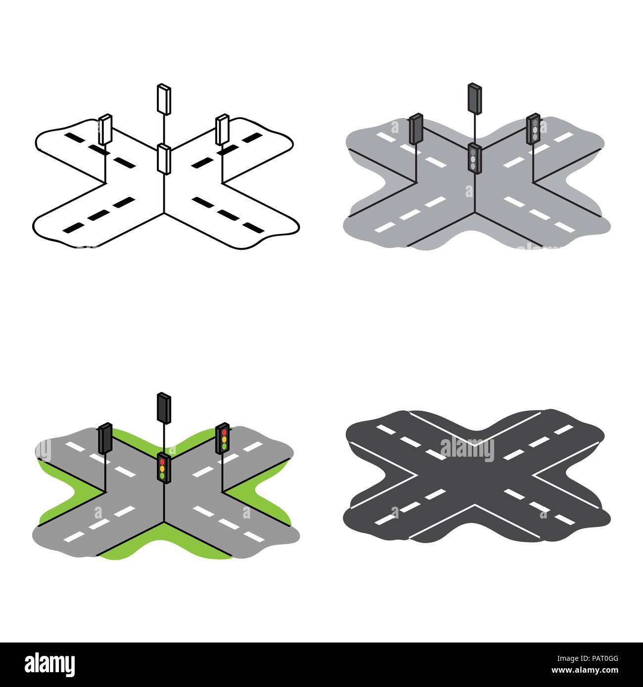 Koreanische rossroads Symbol im Comic-stil auf weißem Hintergrund. Südkorea symbol Vektor Illustration. Stock Vektor