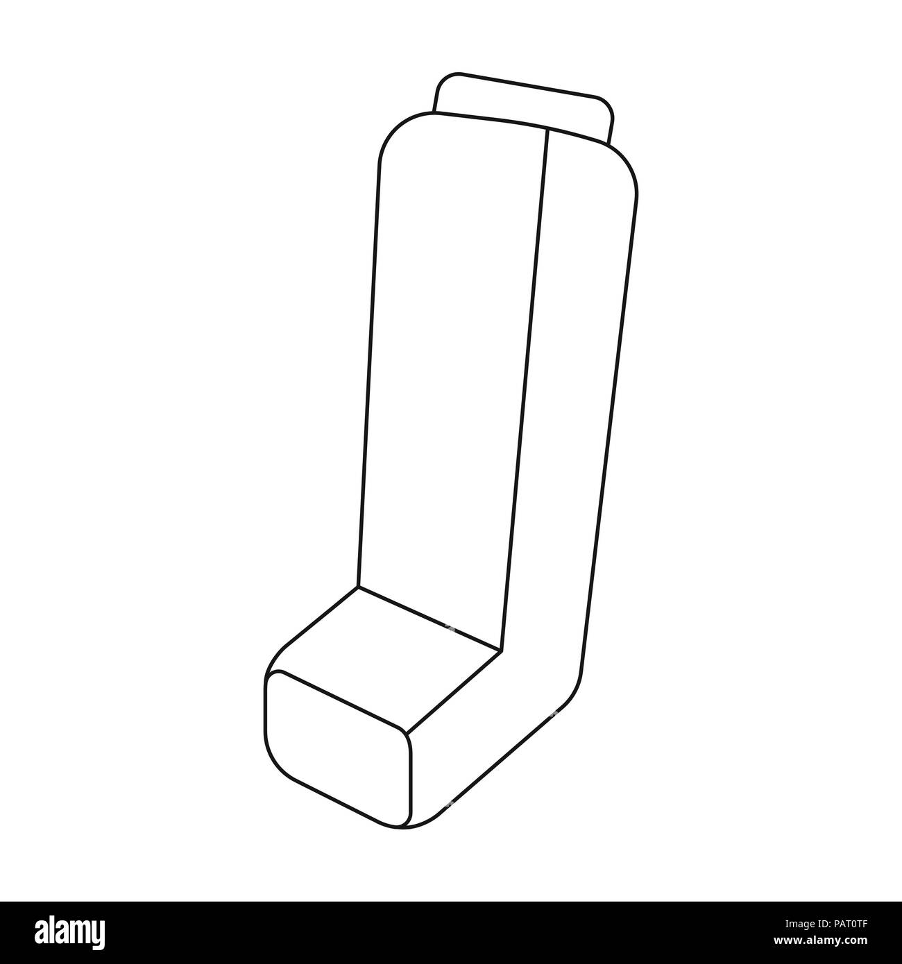 Inhalator Symbol in der gliederungsansicht Stil auf weißem Hintergrund. Medizin und Krankenhaus symbol Vektor Illustration. Stock Vektor