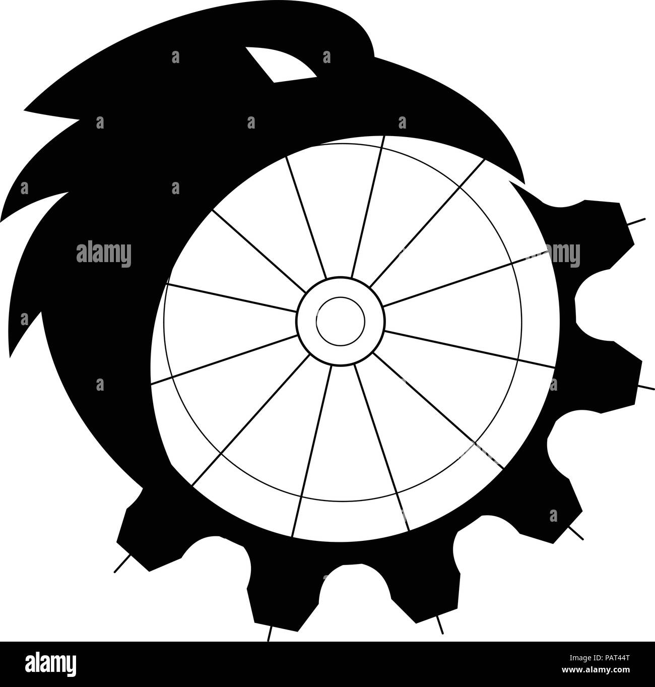 Retro Stil Abbildung: die Silhouette eines Crow, Kolkrabe oder nördlichen Raven, einen großen schwarzen Säugetierart, zusammenführen oder Morphing in ein Stock Vektor