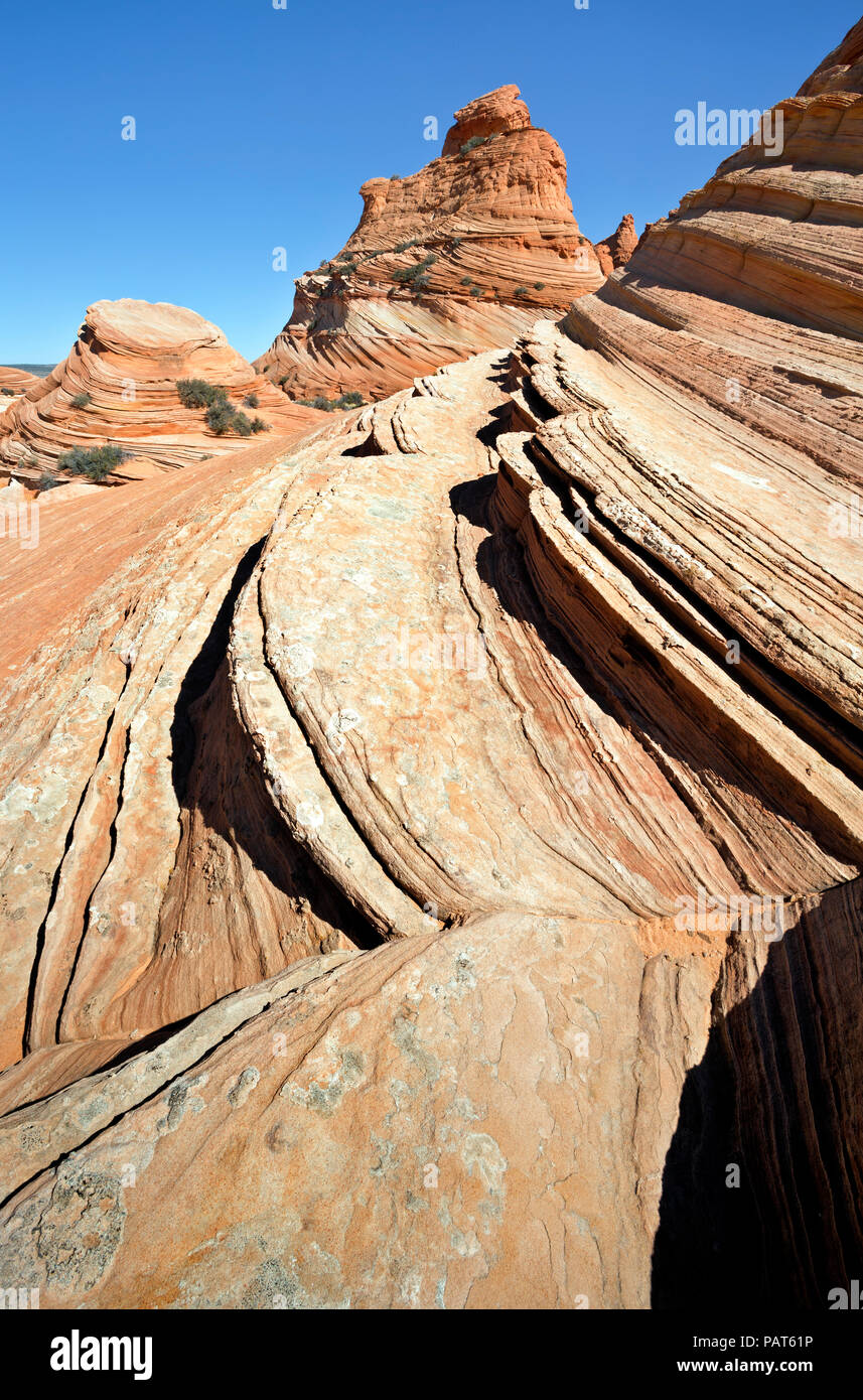AZ 00192-00 ... ARIZONA - Die Schichten- und Sandstein Felsformationen in den Coyote Buttes, südlichen Abschnitt des Paria Canyon - Vermilion Cliffs Wilderness Area. Stockfoto