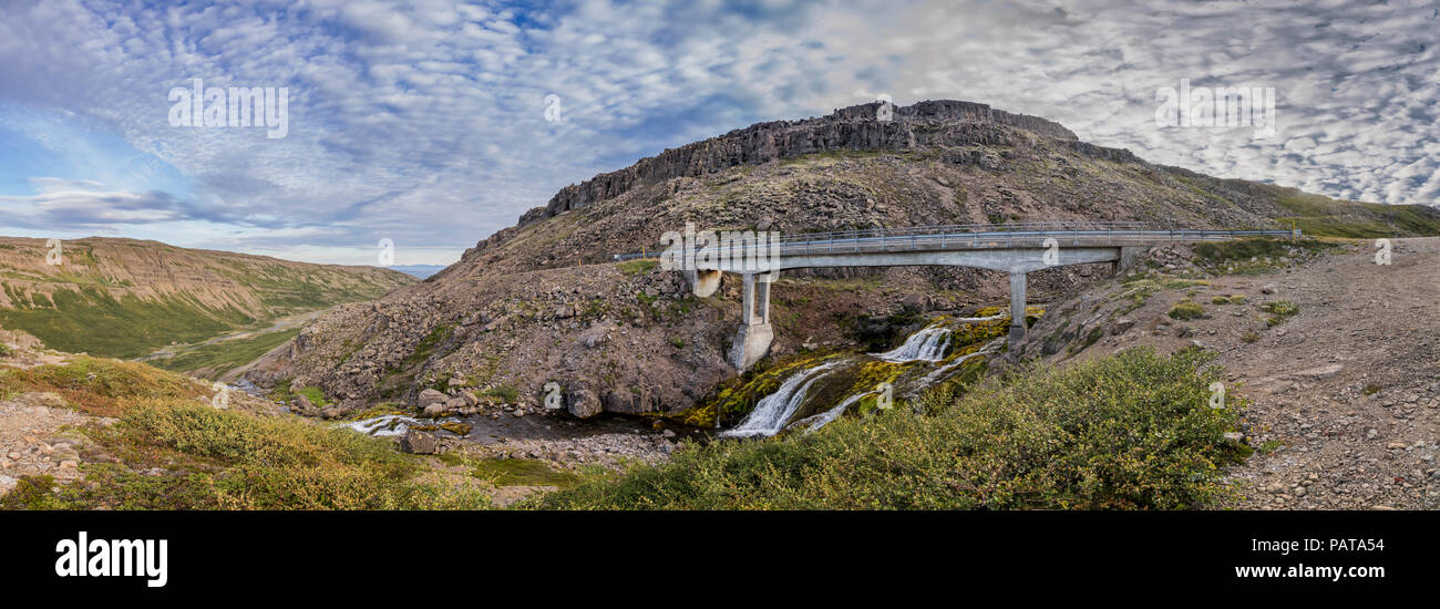 Trollahals Mountain Pass, Dynjandisheidi Heide, Westfjorde, Island Stockfoto