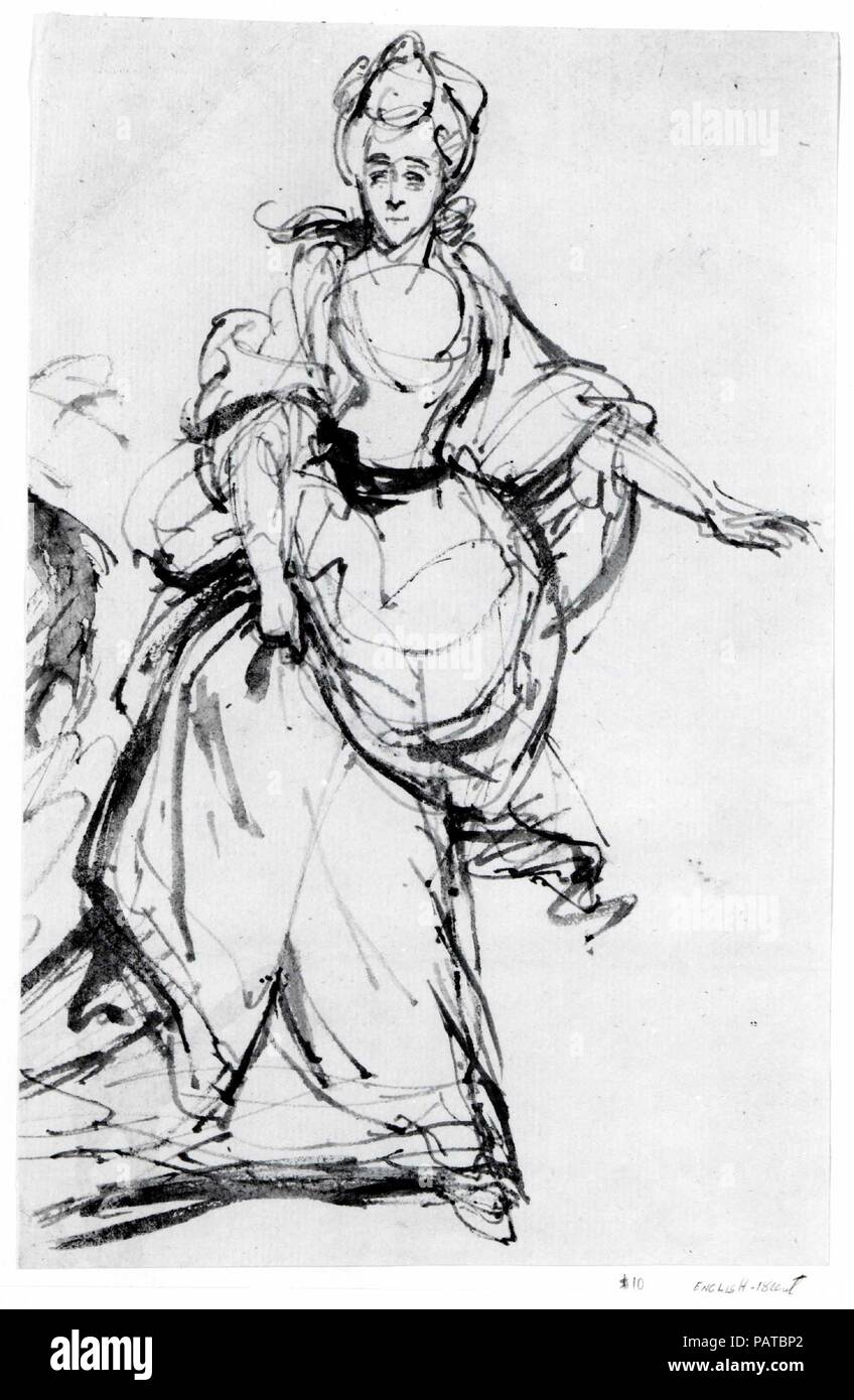 Diana, Viscountess Crosbie. Artist: England, nach Sir Joshua Reynolds (Briten, 18. Jahrhundert). Abmessungen: 9 15/16 x 6 5/16 in. (25,2 x 16 cm). Datum: nach 1779. Museum: Metropolitan Museum of Art, New York, USA. Stockfoto