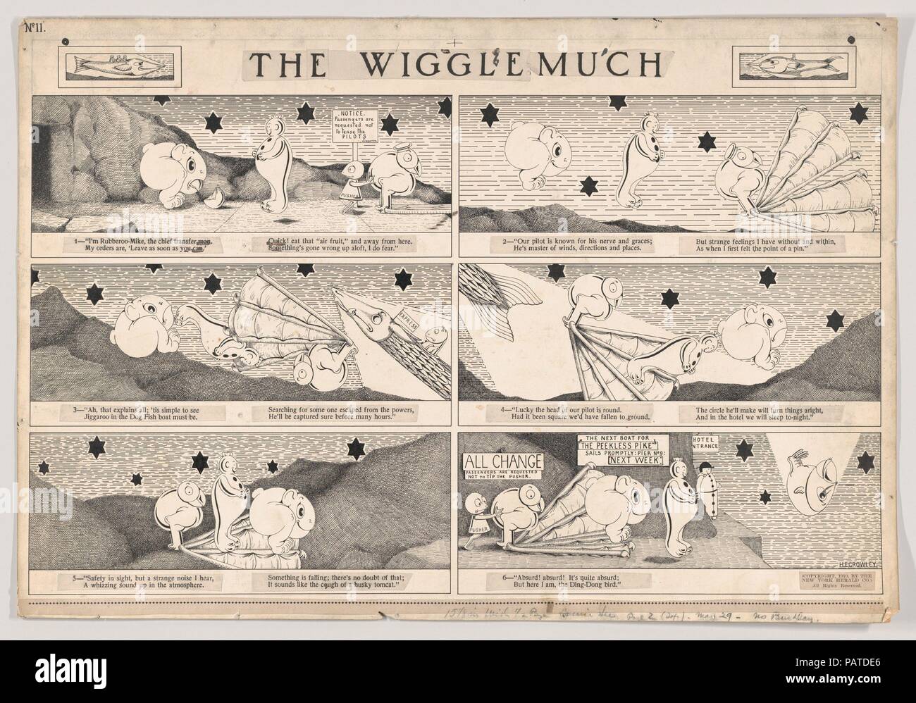 Dummy für "Viel Wackeln' Comic-Strip, mit der Nummer 11 (von der New York Herald, 29. Mai 1910 veröffentlicht). Artist: Herbert E. Crowley (British, London 1873-1939 Zürich). Maße: Blatt: 14 5/8 x 21 9/16 in. (37,2 × 54,7 cm). Datum: 1910. Museum: Metropolitan Museum of Art, New York, USA. Stockfoto