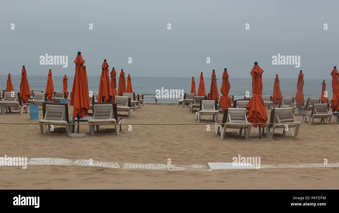 Der Strand von Agadir, Marokko, ist einer der besten Strände der Welt und erstreckt sich auf mehr als 7 Kilometer Atlantikküste westlich der Große atlas Reihe Stockfoto
