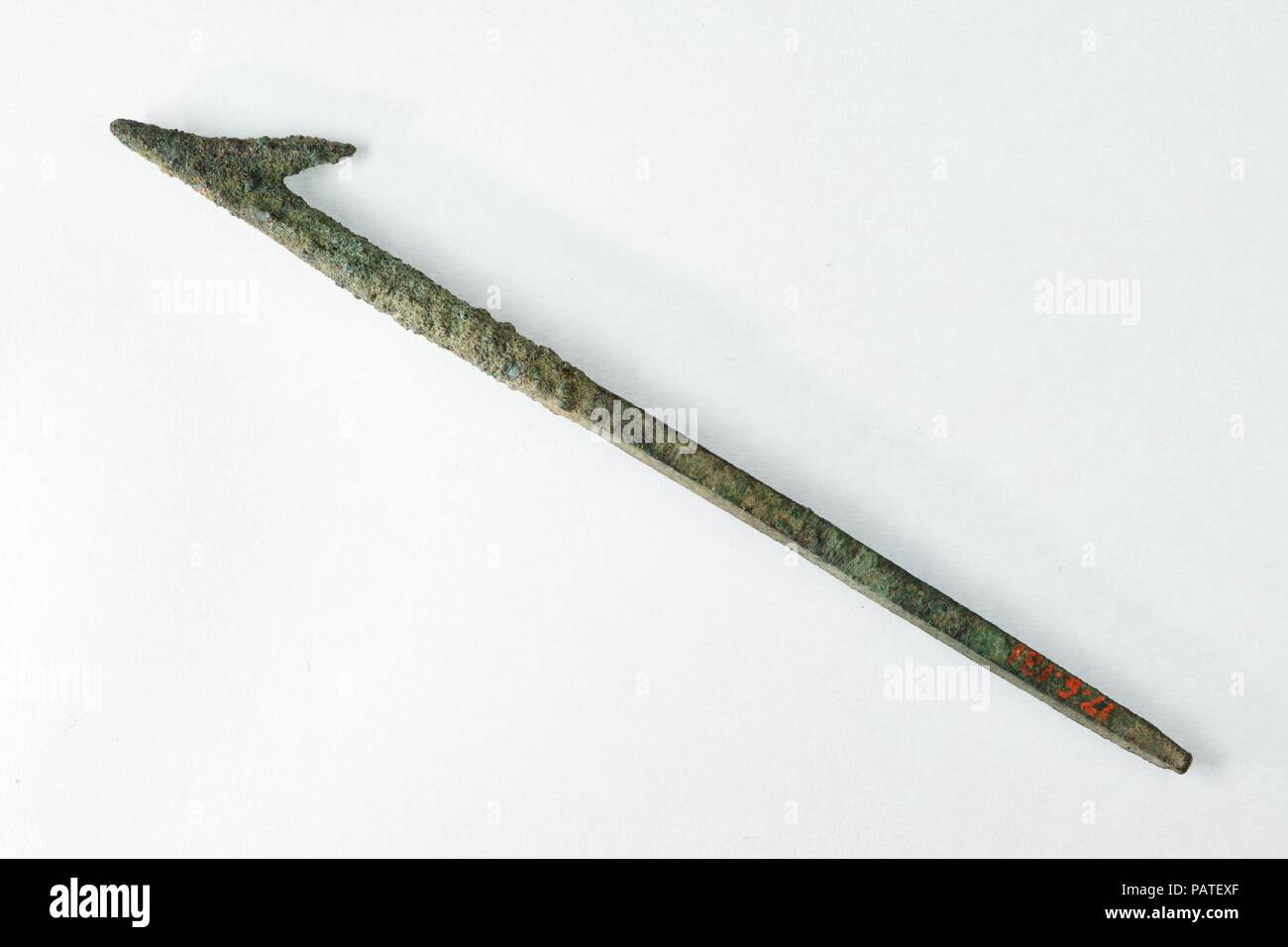 Punkt einer Harpune. Abmessungen: L.13 (5 1/8 in.); W. 1 cm (3/8 in.). Datum: Ca. 1550-1070 v. Chr.. Museum: Metropolitan Museum of Art, New York, USA. Stockfoto