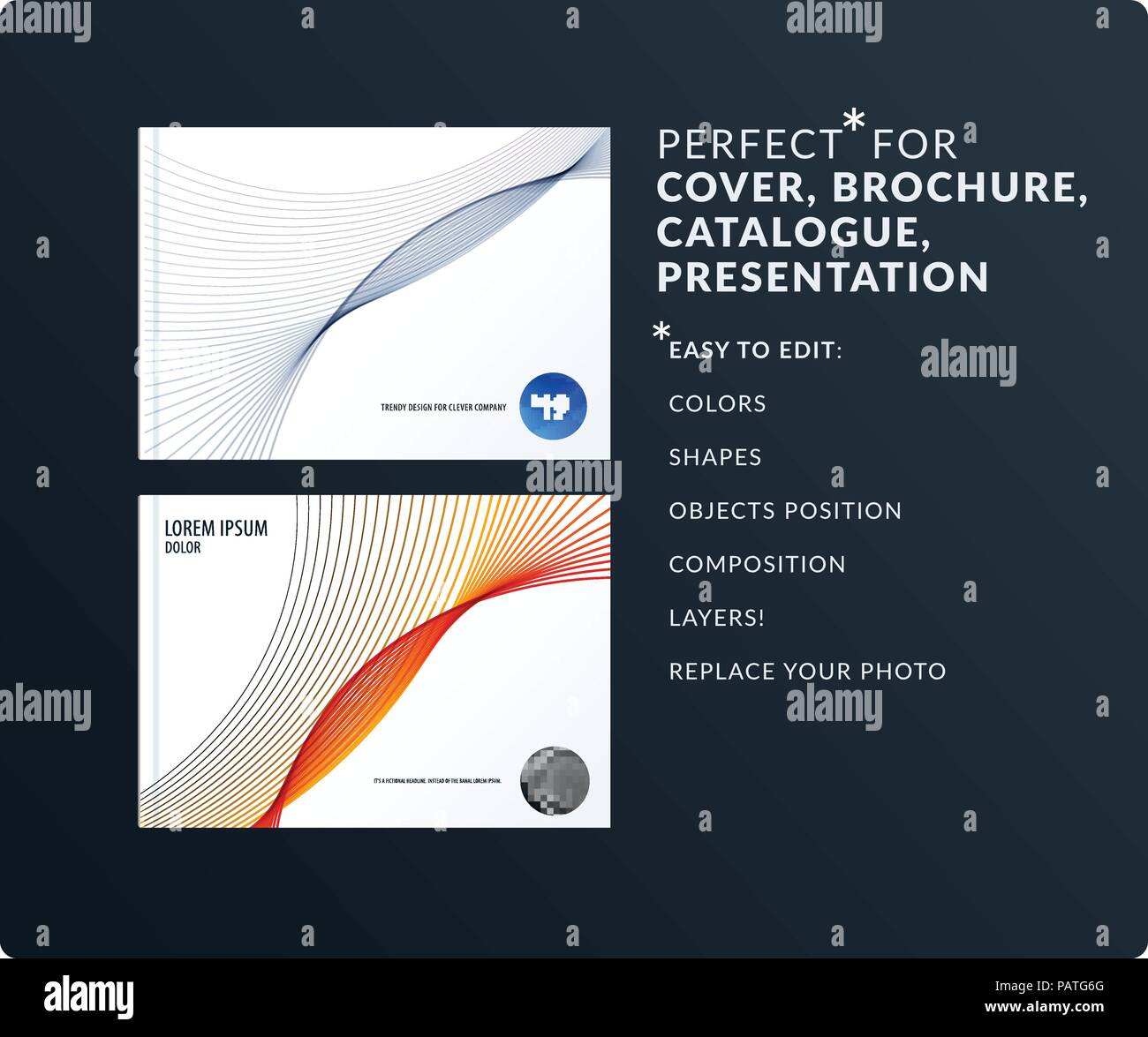 Soft design Präsentation Vorlage mit bunten Kurven und Linien. Abstract vector Moderne horizontale Banner Stock Vektor