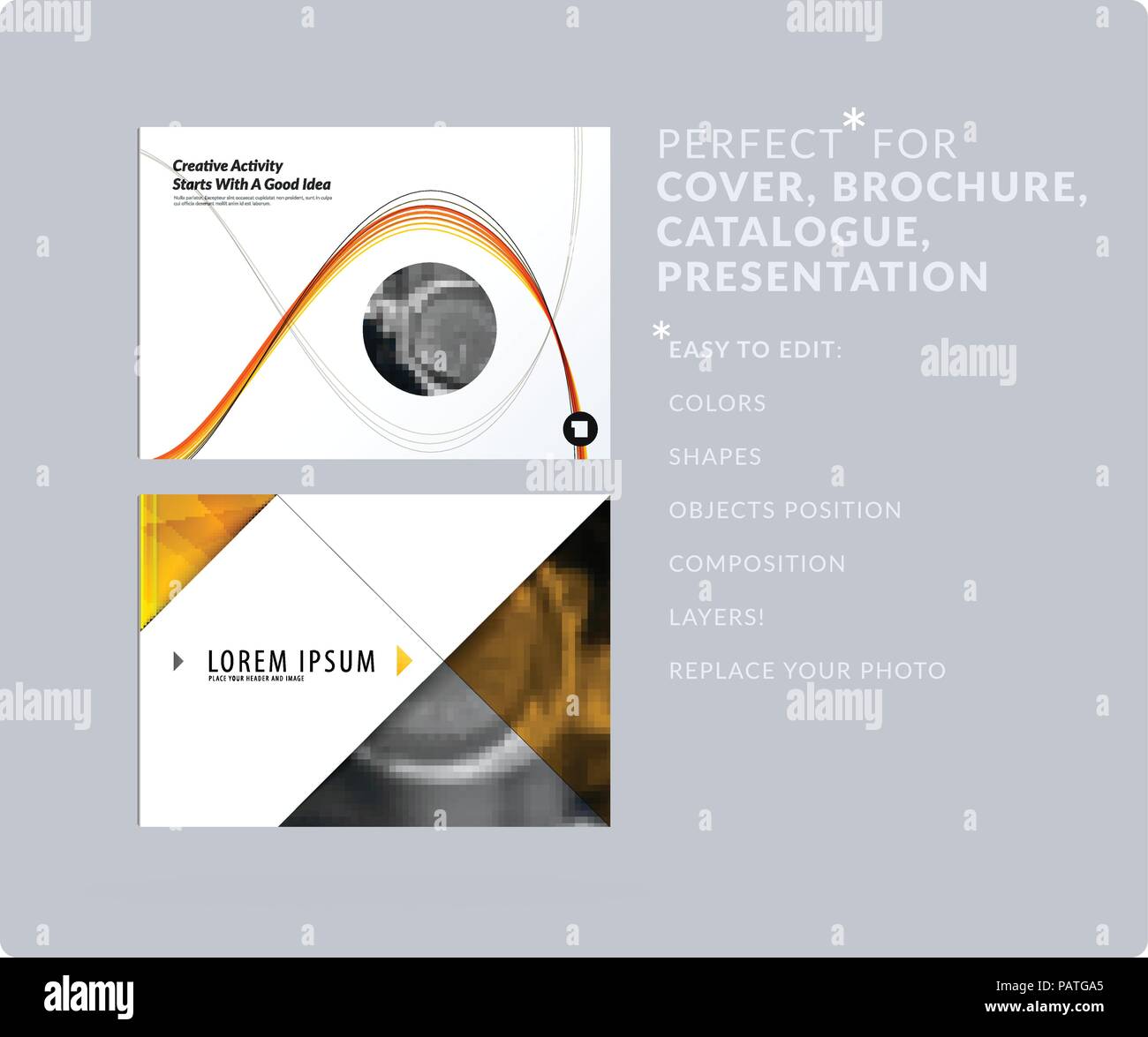 Soft design Präsentation Vorlage mit bunten Kurven und Linien. Abstract vector Moderne horizontale Banner Stock Vektor