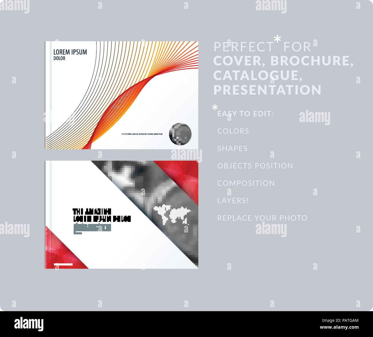 Soft design Präsentation Vorlage mit bunten Kurven und Linien. Abstract vector Moderne horizontale Banner Stock Vektor